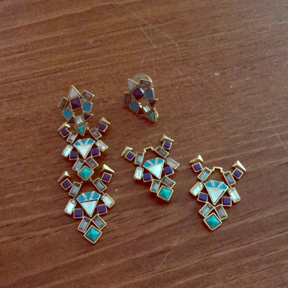 Stella & Dot Mosaic Tile Chandelier Earrings.